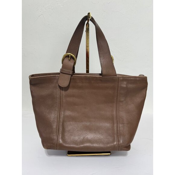 Coach Vintage Handbag Logo Charm Genuine Leather Light Brown - Picture 1 of 14